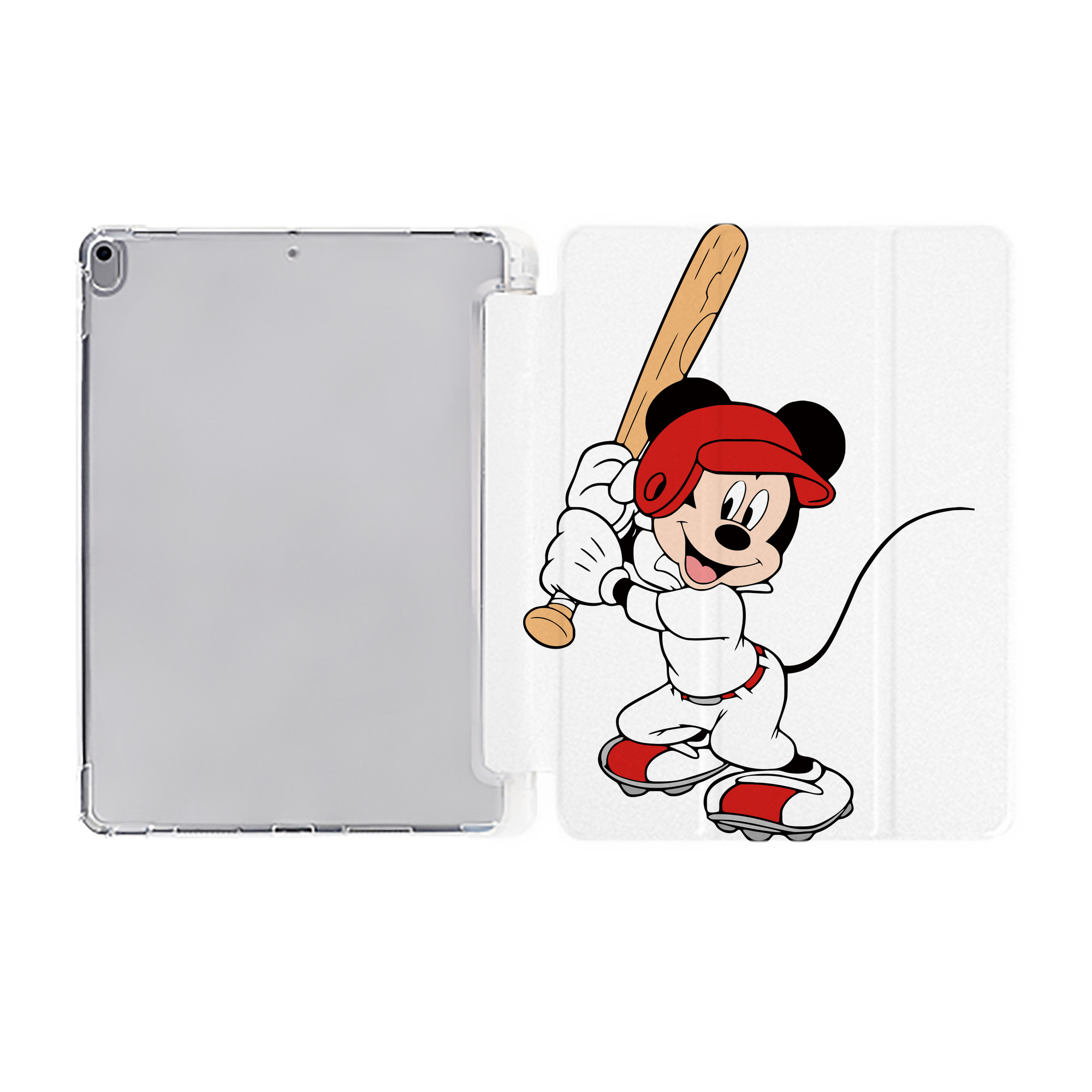 （画像用） ミッキーマウス Mickey Mouse IPad ケース ペン収納付き 三つ折りスタンド PUレザー×シリコン 対応機種9.5/10.5/10.9インチ